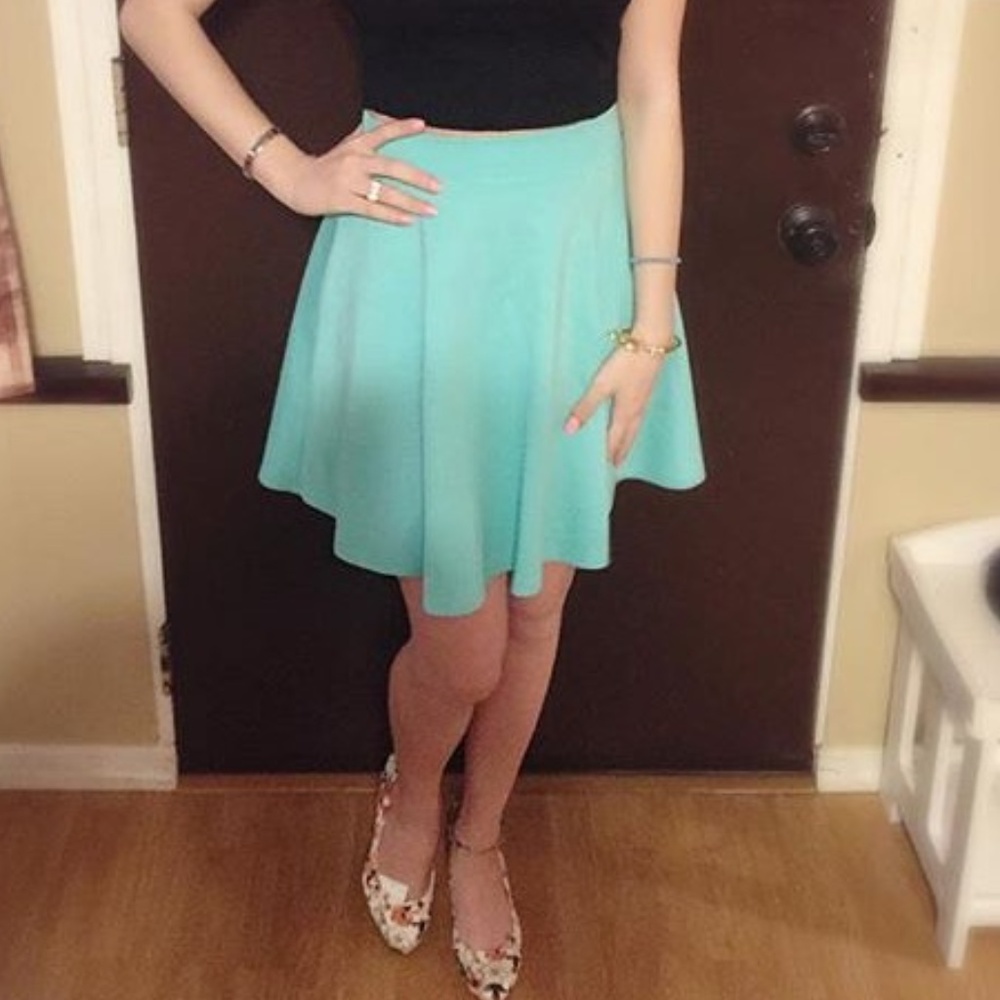 Teal Skater Skirt